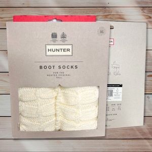 NWT Hunter Boot Socks in Natural White Size XL